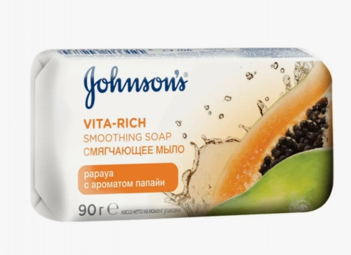 Johnson's Vita Rich мыло с экстрактом папайи смягчающее  в Казахстане, интернет-аптека Aurma.kz