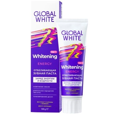 Global White Паста зубная отбеливающая Энерджи  в Казахстане, интернет-аптека Aurma.kz