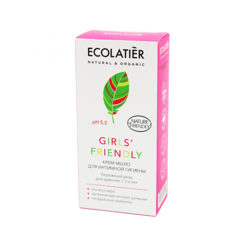 ECOLATIER GIRLS' FRIENDLY Крем-Мыло для интим гигиены д/дев с 3-х лет РН 5.2 250мл  в Казахстане, интернет-аптека Рокет Фарм