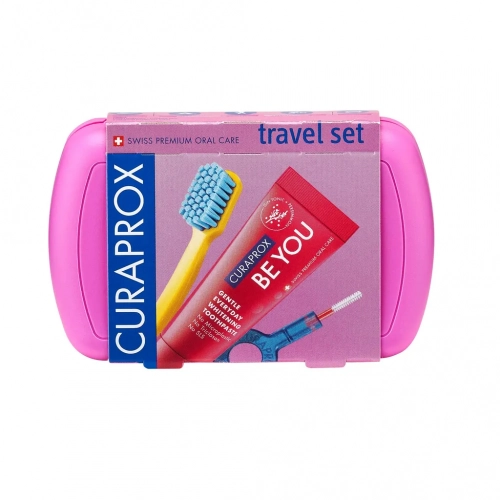 Набор дорожный Curaprox Travel Set розовый  в Казахстане, интернет-аптека Aurma.kz