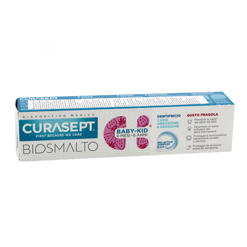 CURASEPT Паста зубная biosmalto baby-kid caries abrasion&erosion от 6мес до 6лет без фторида 50мл  в Казахстане, интернет-аптека Aurma.kz