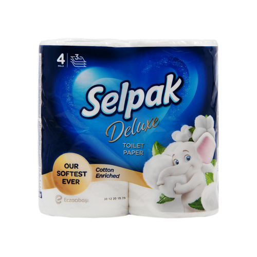 SELPAK Бумага туалетная Deluxe 4шт,  в Казахстане, интернет-аптека Рокет Фарм