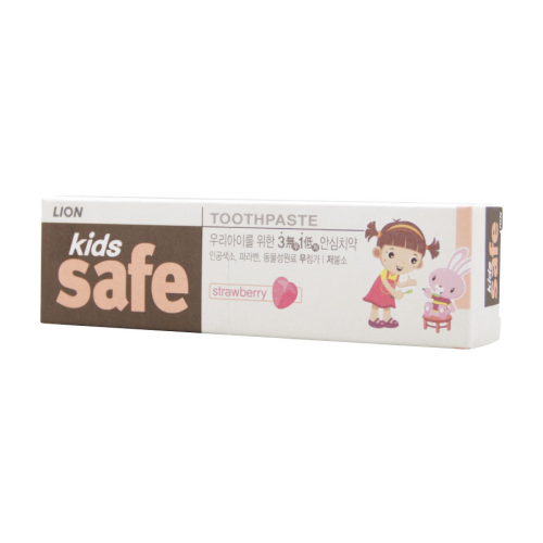 CJ LION Паста зубная детская SAFE KIDS клубника 90гр  в Казахстане, интернет-аптека Aurma.kz