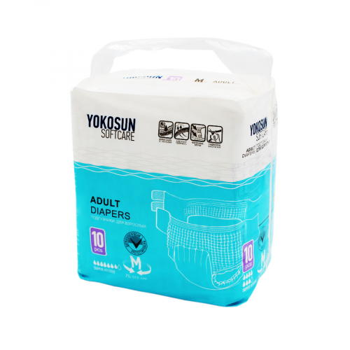 YOKOSUN Подгузники для взрослых Softcare super absorb р, М 10шт 75-112см  в Казахстане, интернет-аптека Aurma.kz