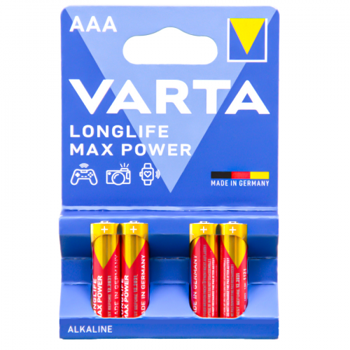 VARTA Батарейка Longlife Max Power LR03/AAA/1.5V(4шт)  в Казахстане, интернет-аптека Aurma.kz