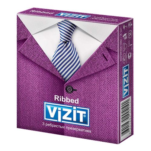 VIZIT Презерватив №12 Ribbed  в Казахстане, интернет-аптека Рокет Фарм