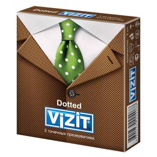 VIZIT Презерватив №12 Dotted  в Казахстане, интернет-аптека Рокет Фарм