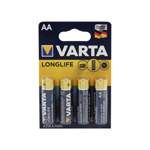 VARTA Батарейка Longlife Алкалин AA LR6/MN1500/1.5V (4шт)  в Казахстане, интернет-аптека Рокет Фарм