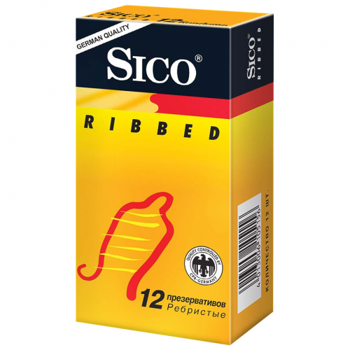 SICO Презерватив 12шт Ribbed  в Казахстане, интернет-аптека Рокет Фарм