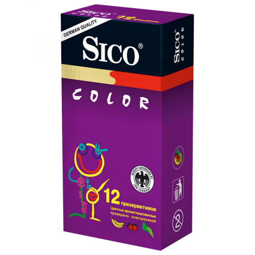 SICO Презерватив 12шт Color  в Казахстане, интернет-аптека Рокет Фарм