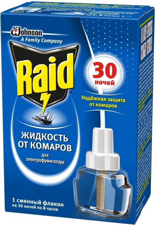 Raid Жидкость для электрофумигатора 30 ночей  в Казахстане, интернет-аптека Aurma.kz