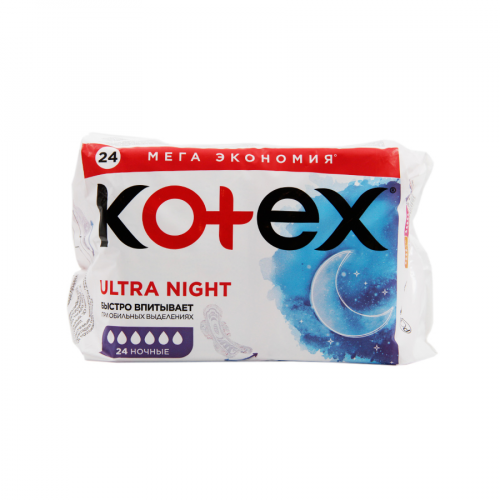 KOTEX Прокладки Ultra ночные 24шт  в Казахстане, интернет-аптека Aurma.kz