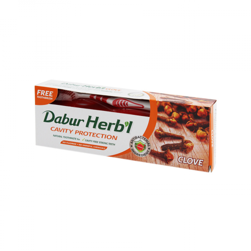 DABUR Паста зубная с гвоздикой 150гр+зубная щетка  в Казахстане, интернет-аптека Рокет Фарм