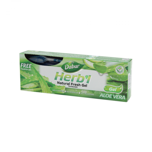 DABUR HERBAL Паста зубная алоэ-вера паста-гель 150 гр + щетка  в Казахстане, интернет-аптека Рокет Фарм