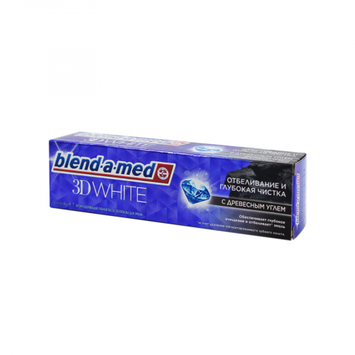 BLEND-A-MED Паста зубная 3D white отбеливание и глубокая чистка с древесным углем 100мл  в Казахстане, интернет-аптека Рокет Фарм