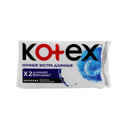 KOTEX Прокладки гигиенические ночные Экстра Защита 4шт  в Казахстане, интернет-аптека Aurma.kz