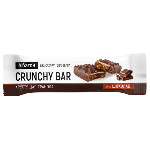 ЁБАТОН Батончик CRUNCHY BAR Шоколада в глазури 40гр  в Казахстане, интернет-аптека Рокет Фарм