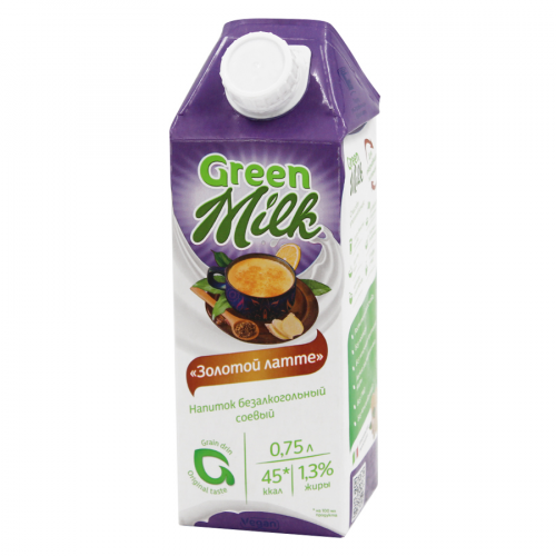 GREEN MILK Напиток безалкогольный Cоевый Золотой Латте 0,75л  в Казахстане, интернет-аптека Рокет Фарм