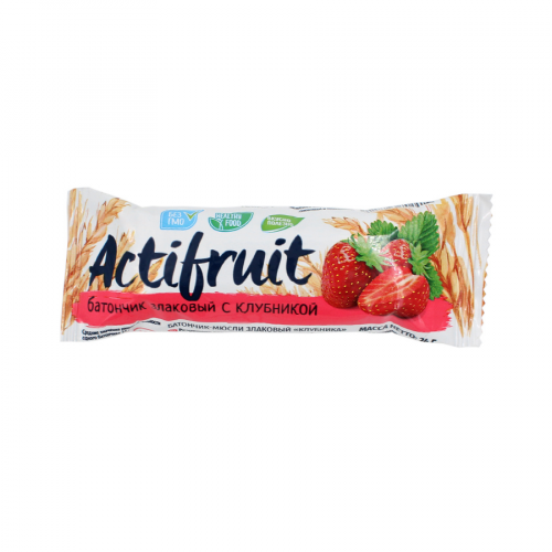 ACHA ACTIFRUIT Батончик злаковый с клубникой 24гр  в Казахстане, интернет-аптека Рокет Фарм