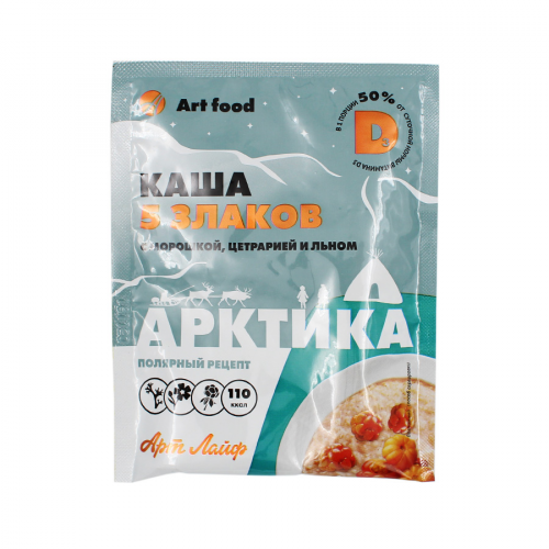 АРТ ЛАЙФ ART FOOD Каша Арктика 5 злаков с морошкой/цетрарией и льном 1шт (10)  в Казахстане, интернет-аптека Рокет Фарм