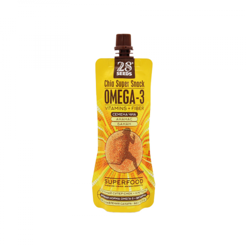 28 SEEDS Супер-снек Omega-3 vitamins+fiber семена чиа, ананас, банан 150мл  в Казахстане, интернет-аптека Aurma.kz