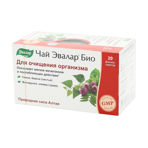 ЭВАЛАР БИОЧАЙ Для очищения организма 20 пакетиков  в Казахстане, интернет-аптека Aurma.kz