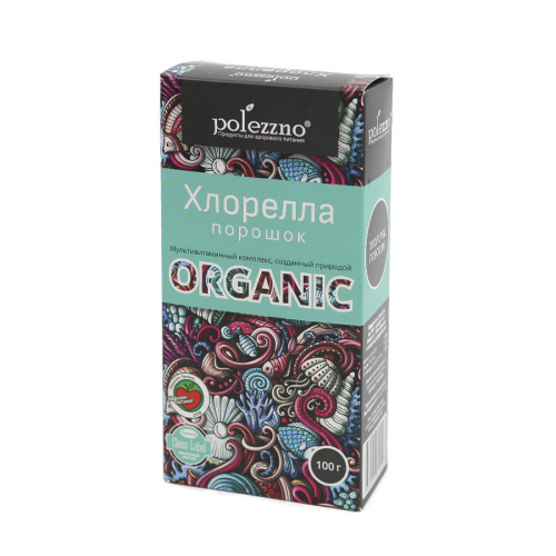 ПОЛЕЗЗНО ORGANIC Порошок Хлорелла 100гр  в Казахстане, интернет-аптека Aurma.kz