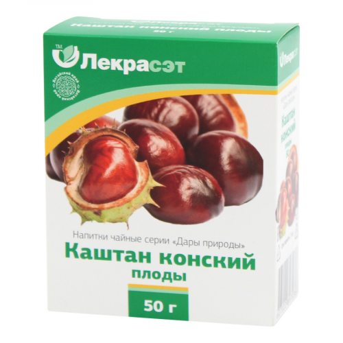 ЛЕКРА-СЭТ Каштан конский плоды 50гр  в Казахстане, интернет-аптека Aurma.kz