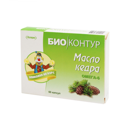 БИОКОНТУР Масло кедровое Омега-3 60 капсул  в Казахстане, интернет-аптека Aurma.kz