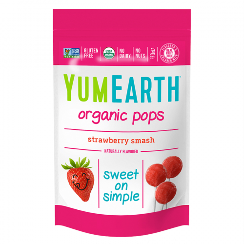 YUMEARTH Леденцы на палочке strawberry pops 14шт 1170  в Казахстане, интернет-аптека Aurma.kz