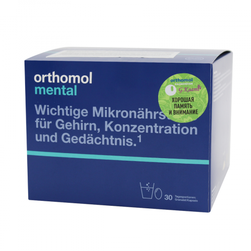ORTHOMOL Препарат Mental, 30 порций 231  в Казахстане, интернет-аптека Aurma.kz