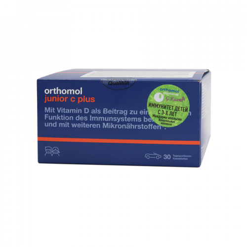 ORTHOMOL Препарат Junior C plus Waldfrucht, 30 порций с таблетками  в Казахстане, интернет-аптека Aurma.kz