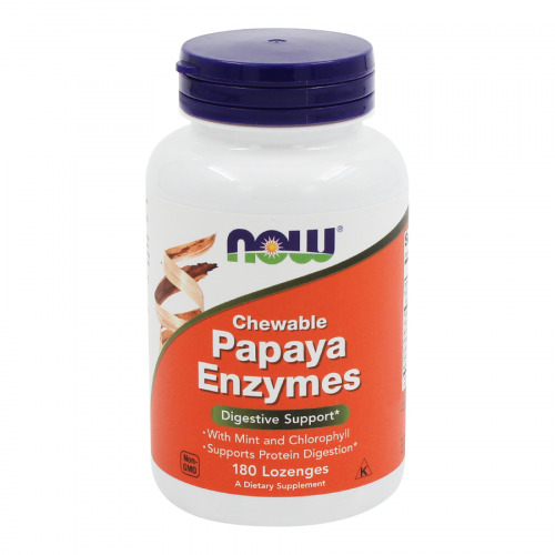 NOW Papaya Enzymes 162.5мг 180 таблеток  в Казахстане, интернет-аптека Aurma.kz