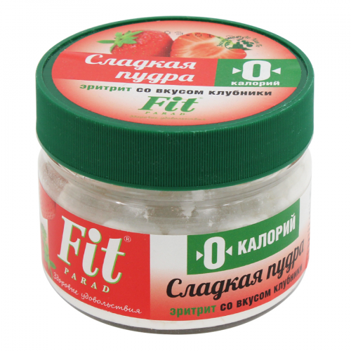 FIT PARAD Пудра сладкая Эритрит со вкусом клубники 160гр  в Казахстане, интернет-аптека Рокет Фарм