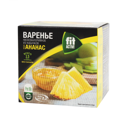 FIT ACTIVE Варенье низкокалорийное из кабачков вкус Ананас 300г  в Казахстане, интернет-аптека Aurma.kz