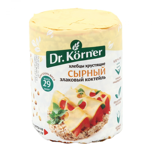 DR.KORNER Хлебцы хрустящие Злаковый коктейль Сырные 100гр  в Казахстане, интернет-аптека Рокет Фарм