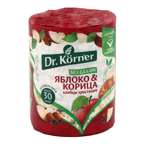 DR.KORNER Хлебцы Злаковый коктейль Яблоко/корица, 100гр.  в Казахстане, интернет-аптека Рокет Фарм