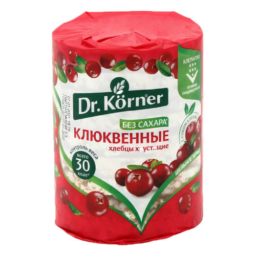 DR.KORNER Хлебцы Злаковый коктейль Клюквенный, 100гр.  в Казахстане, интернет-аптека Рокет Фарм