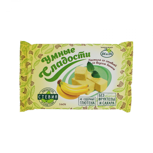 DI DI УМНЫЕ СЛАДОСТИ Пастила со стевией со вкусом банана 160г  в Казахстане, интернет-аптека Рокет Фарм