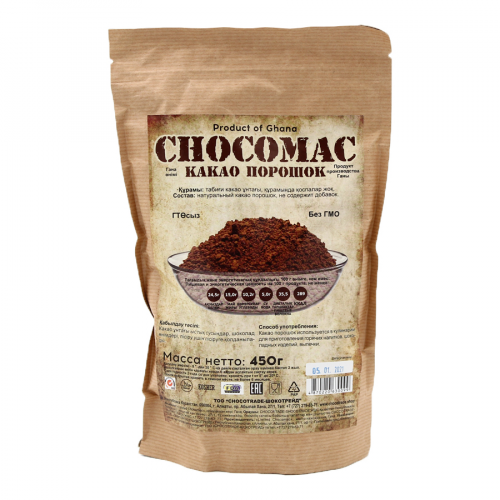 CHOCOMAC Какао Порошок 450гр  в Казахстане, интернет-аптека Aurma.kz