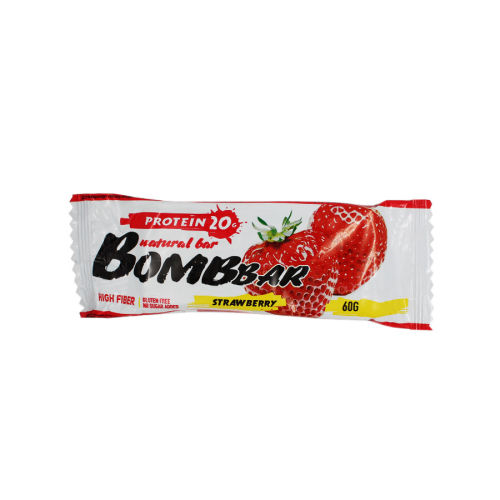 BOMBBAR Батончик Клубника с протеином 60гр  в Казахстане, интернет-аптека Aurma.kz