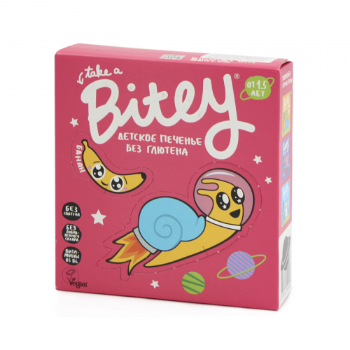 BITEY Печенье детское без глютена Банан от 1,5лет 125гр  в Казахстане, интернет-аптека Aurma.kz
