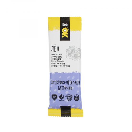 BIO ELITE BE OK Батончик фруктово-ореховый Лён 30гр  в Казахстане, интернет-аптека Aurma.kz