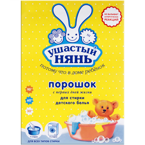 УШАСТЫЙ НЯНЬ Порошок для стирки детского белья 400 гр  в Казахстане, интернет-аптека Aurma.kz