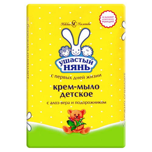 УШАСТЫЙ НЯНЬ Мыло-крем детское с алоэ и подорожником 90гр  в Казахстане, интернет-аптека Рокет Фарм