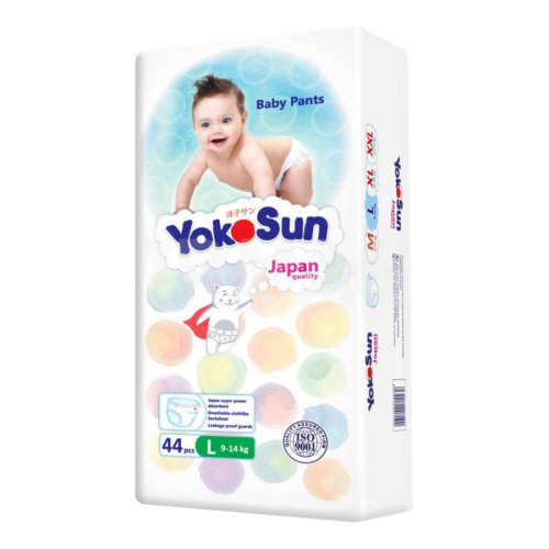 YOKO SUN PREMIUM Подгузники-трусики L 9-14кг 44шт  в Казахстане, интернет-аптека Рокет Фарм