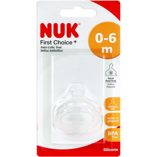 NUK Соска на бутылочку, Fist Choice, силикон 1 0-6 (S) антиколик в Казахстане, интернет-аптека Aurma.kz