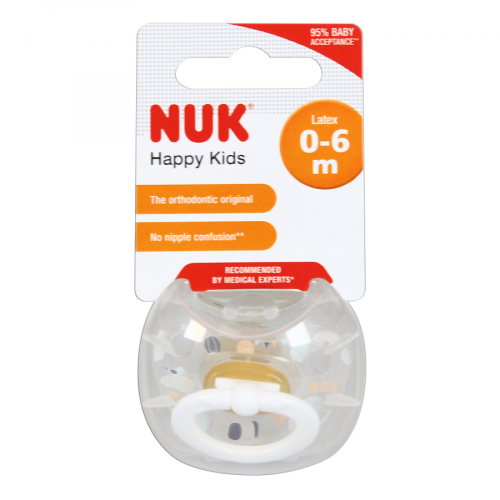 NUK Пустышка латекс happy kids 0-6м 10726007  в Казахстане, интернет-аптека Aurma.kz