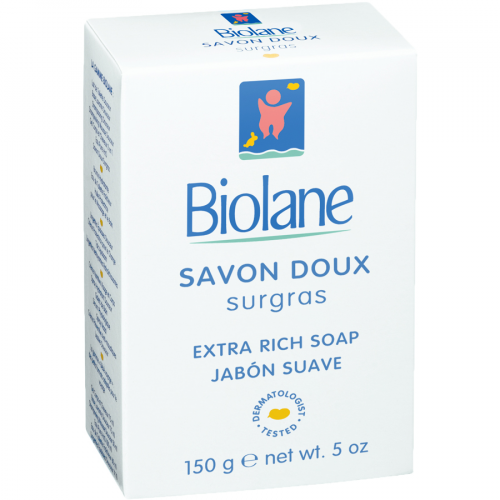 BIOLANE Мыло детское нежное 100% растительная основа SAVON DOUX SURGRAS 150гр  в Казахстане, интернет-аптека Рокет Фарм