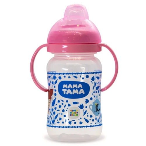 МАМА ТАМА Поильник-непроливайка с силиконовым носиком 6м+ розовый МТ/010  в Казахстане, интернет-аптека Aurma.kz